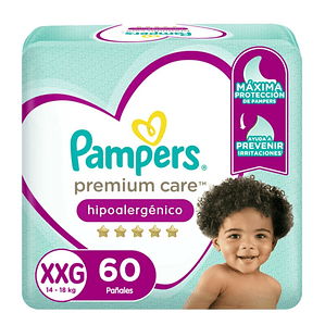 Pampers premium care talla XXG manga 128 pañales