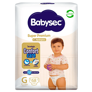 Babysec super premium talla G manga 144 pañales 