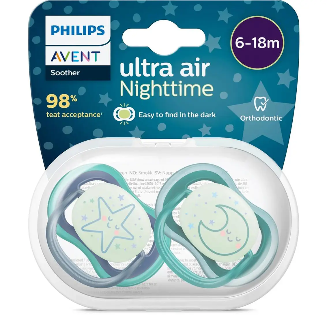 Chupete Philips Avent UA Night 6-18M Niño  1