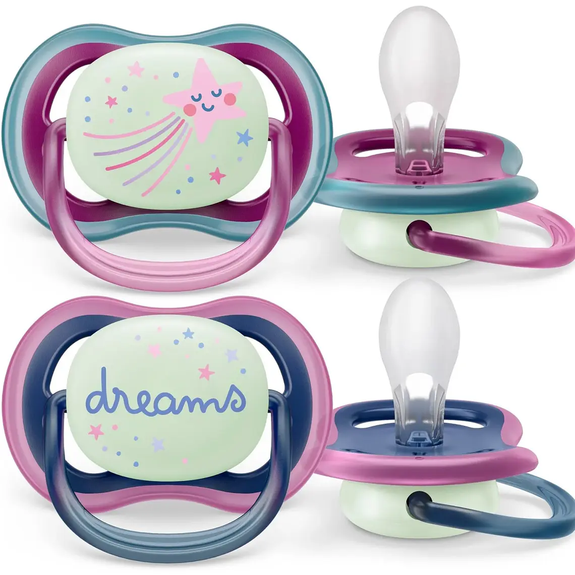 Chupetes Philips Avent UA Night 6-18M Niña 2