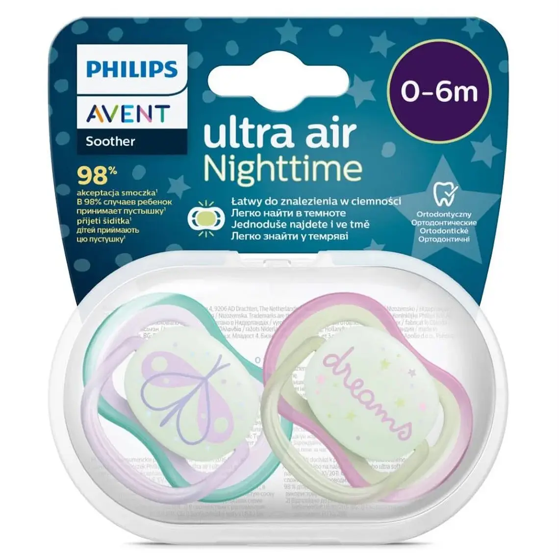 Chupete Philips Avent UA Night 0-6M Niña 1