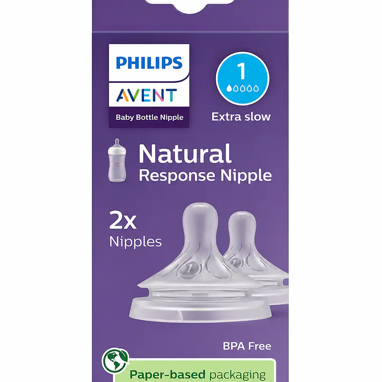 Tetina Natural Philips Avent, flujo para recién nacidos 0m, Flujo 1 1