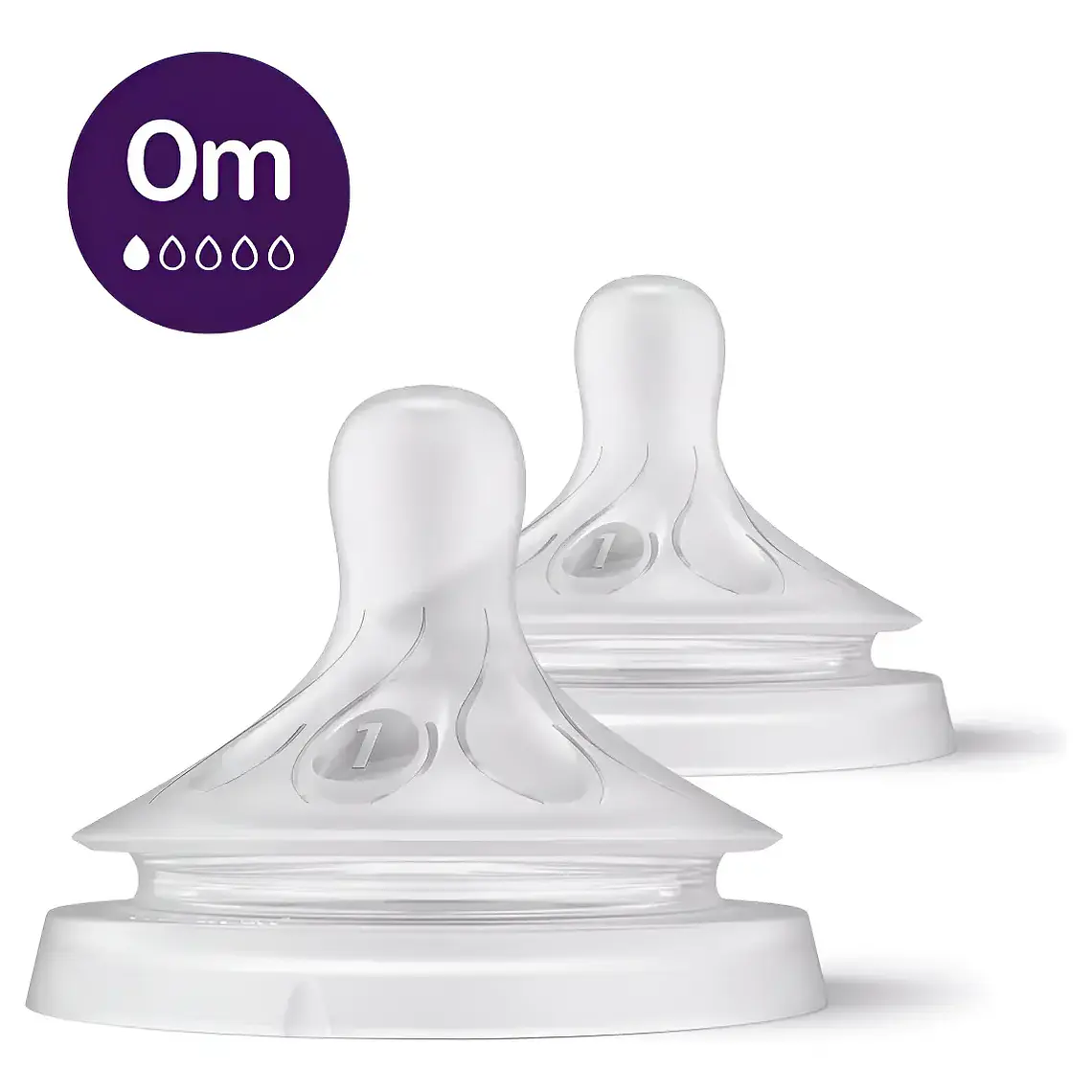 Tetina Natural Philips Avent, flujo para recién nacidos 0m, Flujo 1 2