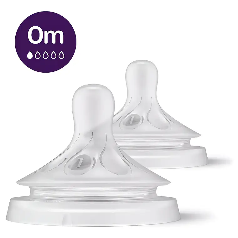 Tetina Natural Philips Avent, flujo para recién nacidos 0m, Flujo 1 2