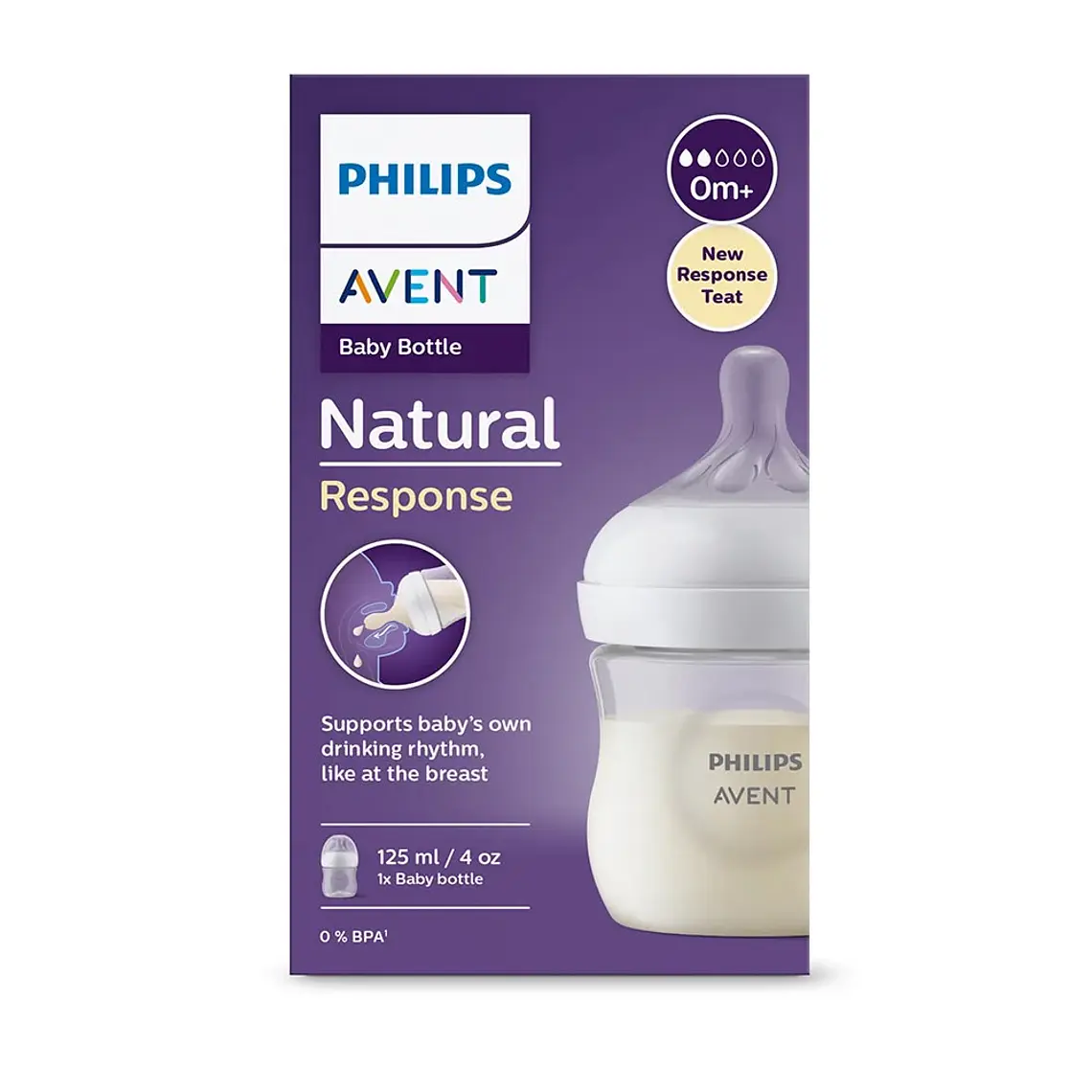 Mamadera Natural Philips Avent 125ml 0m+, flujo 2  1