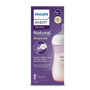 Mamadera Natural Philips Avent 1m+, 260ml Rosada