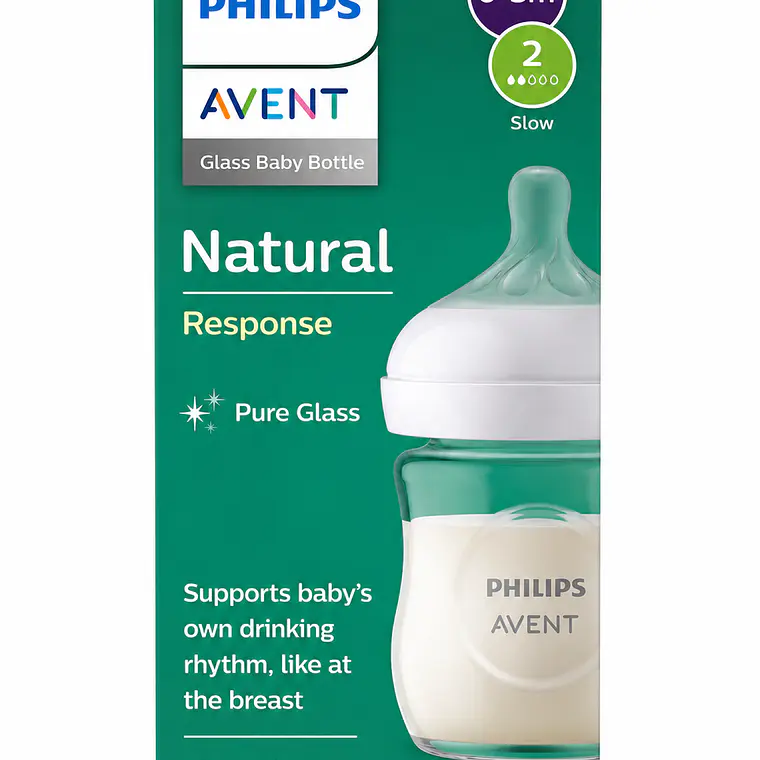 Mamadera Natural Philips Avent vidrio 0-3m, flujo 2, 120ml 1