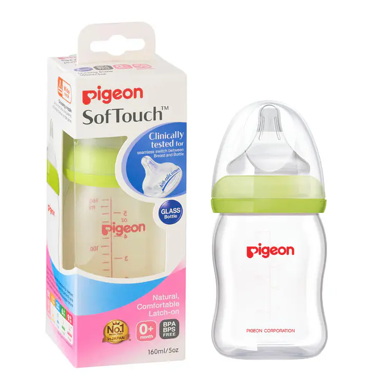 Mamadera Pigeon anti-colicos Softouch vidrio 160ml 1