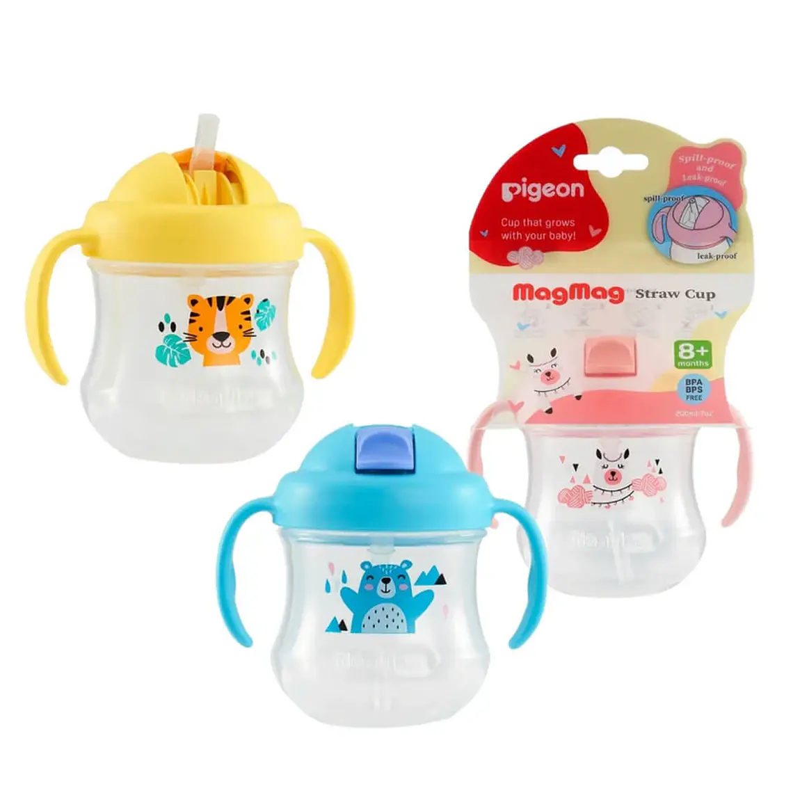 Vaso con bombilla Pigeon magmag, 8m+, 200ml 1