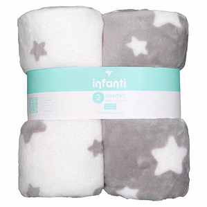 Pack 2 Mantas Unisex Gris Infanti 
