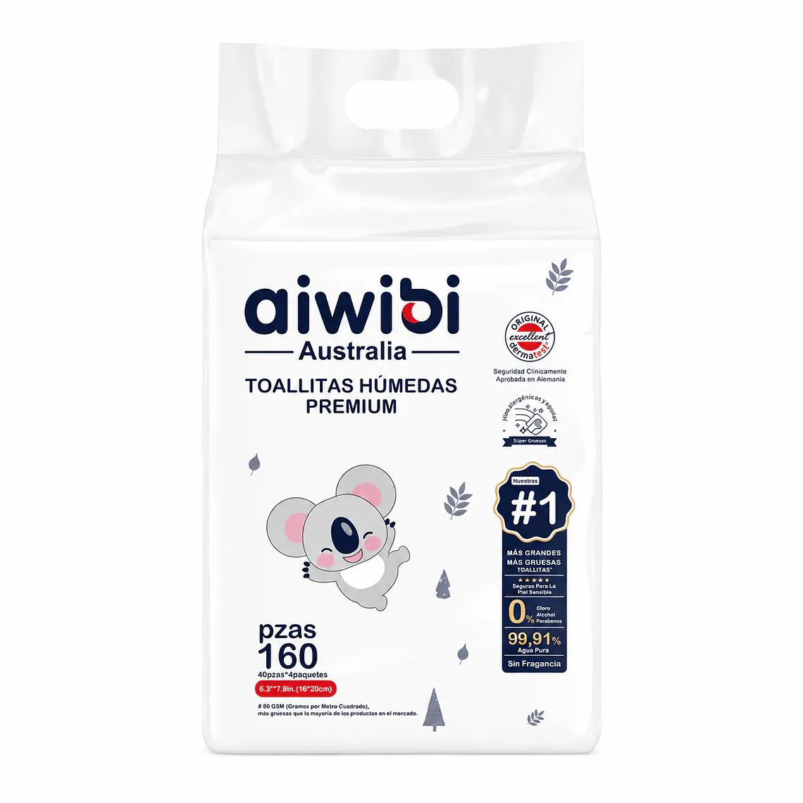 TH Aiwibi premium 99,91 % agua, 4 paquetes de 40uni c/u 2