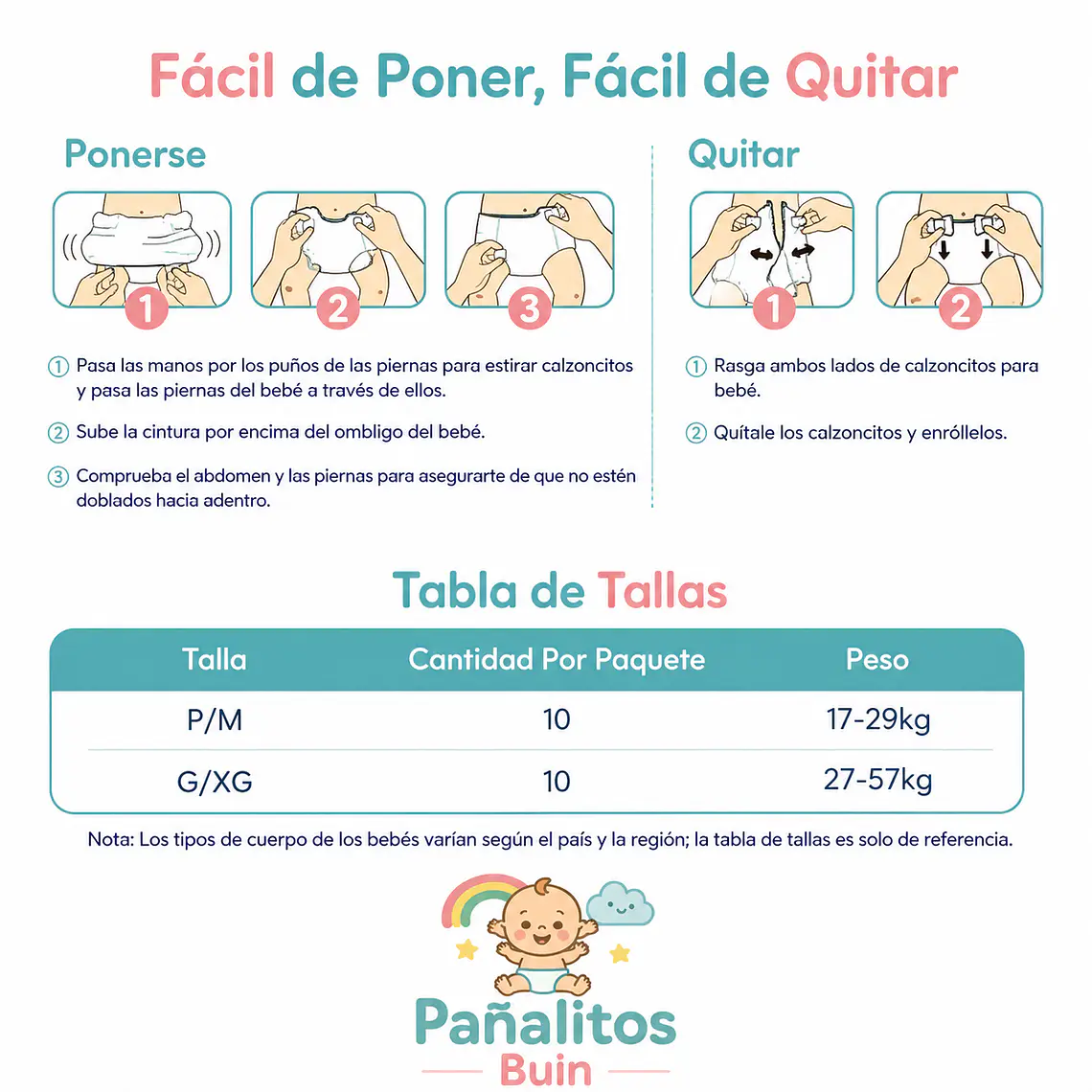 Aiwibi Calzoncitos nocturnos ComfyNite, 4-7años 2