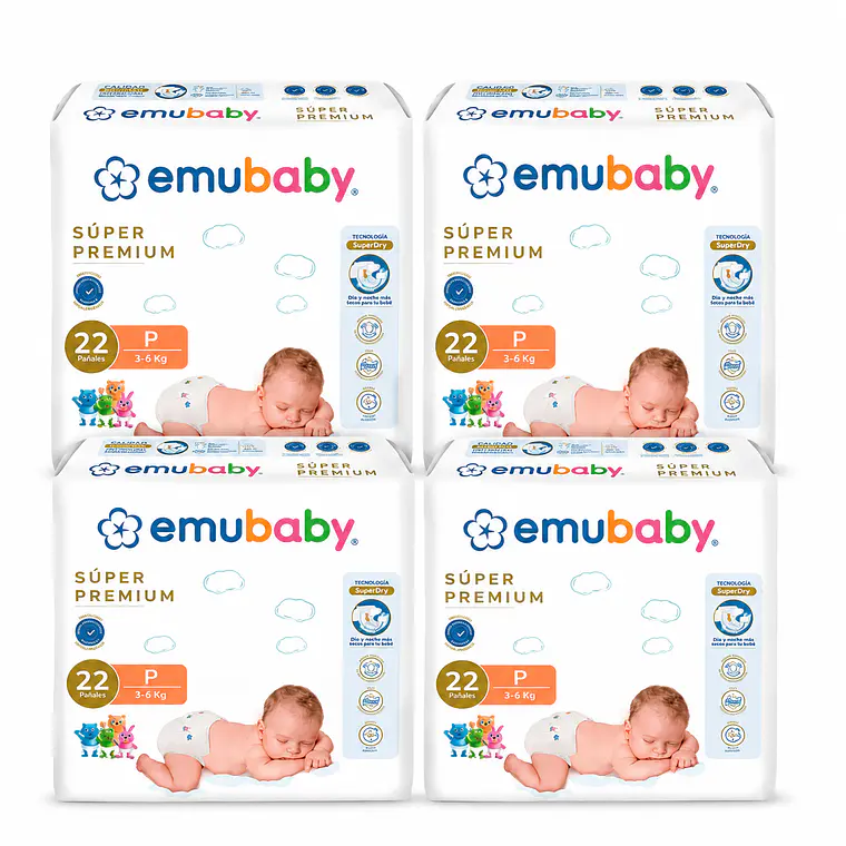 Emubaby Manga Super Premium talla P, 88 pañales. 1