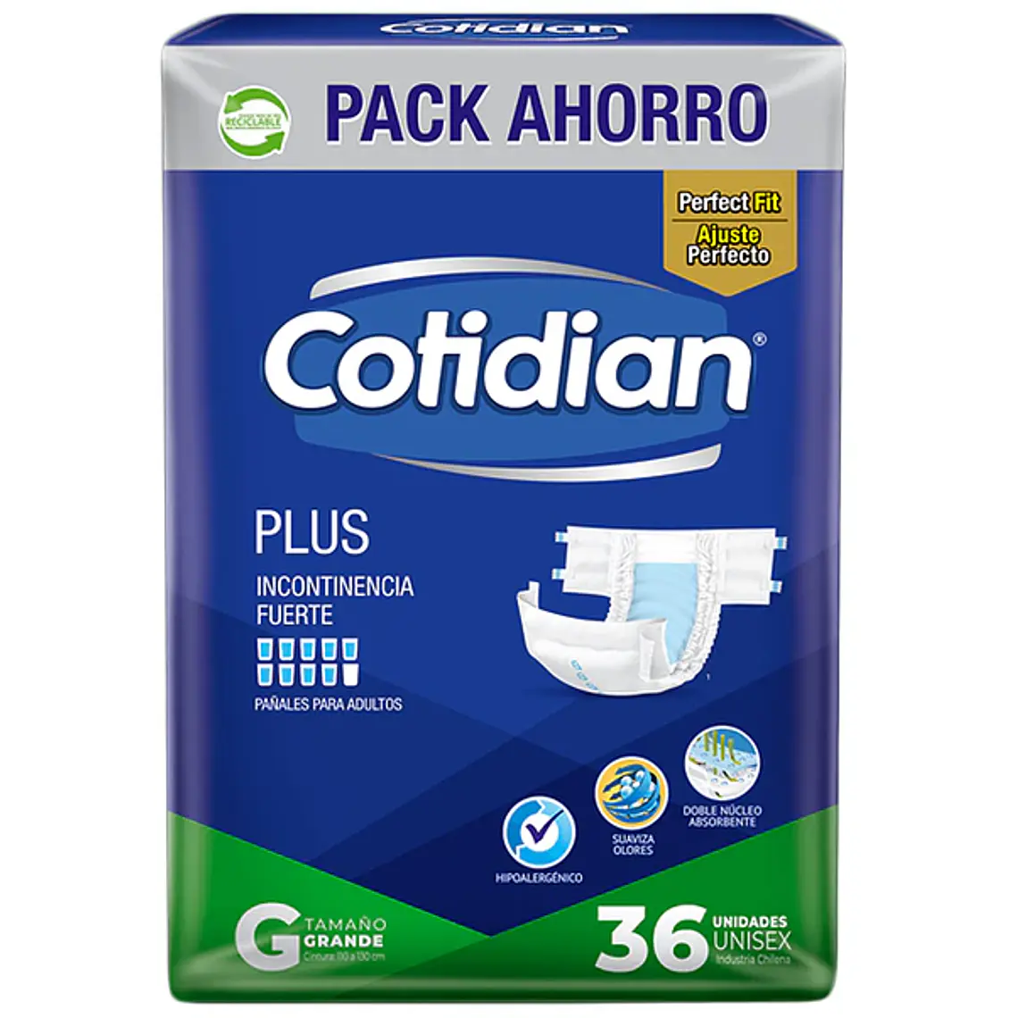 Cotidian Plus talla G, 36un 1