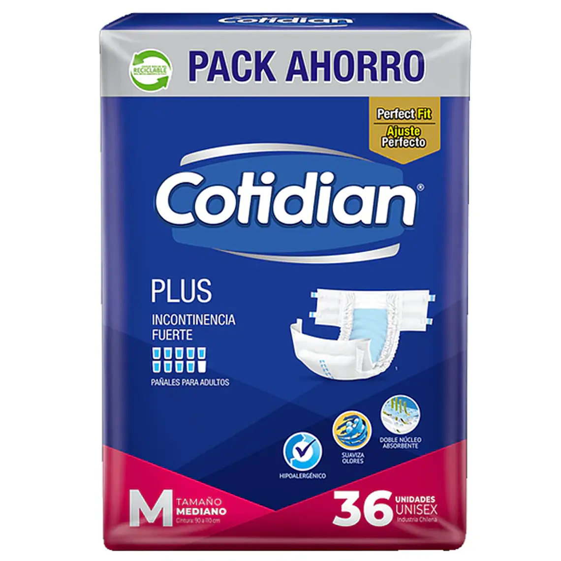 Cotidian Plus talla M, 36un 1