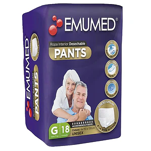 Emumed Pañal adulto Pants talla G, 18un