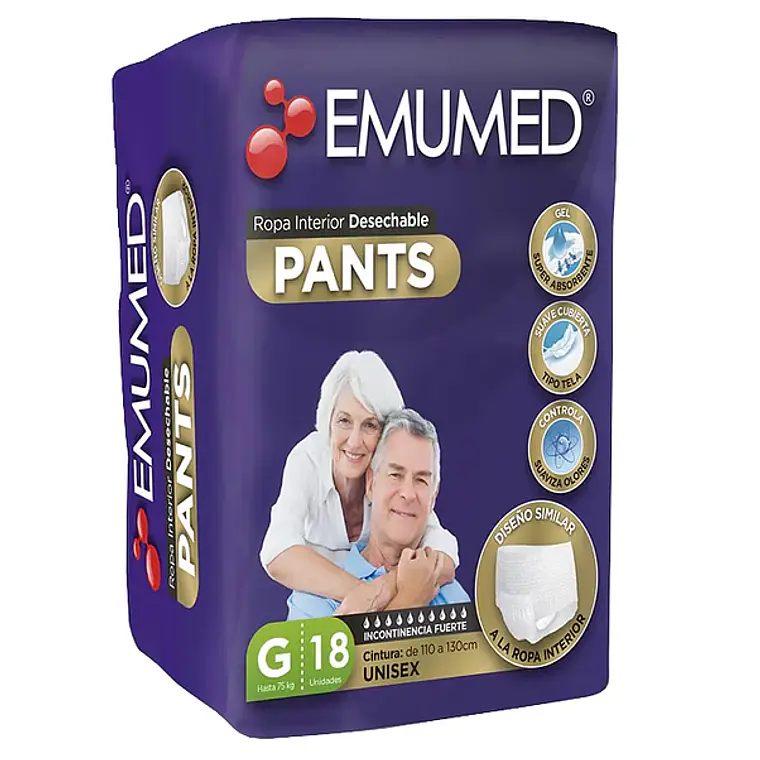 Emumed Pañal adulto Pants talla G, 18un 1