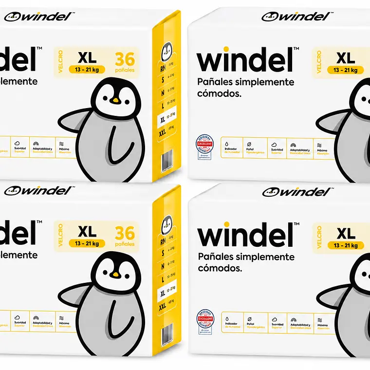 Windel Manga talla XL (XG), 144un 1