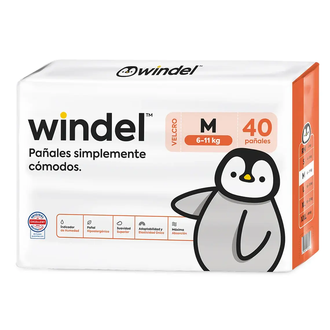 Windel Velcro talla M, 40un 1