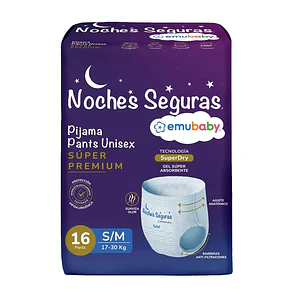 Emubaby Pañal Pants Noche Segura talla S/M, 16un