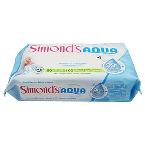 Simond’s Aqua Toallitas húmedas, 60un