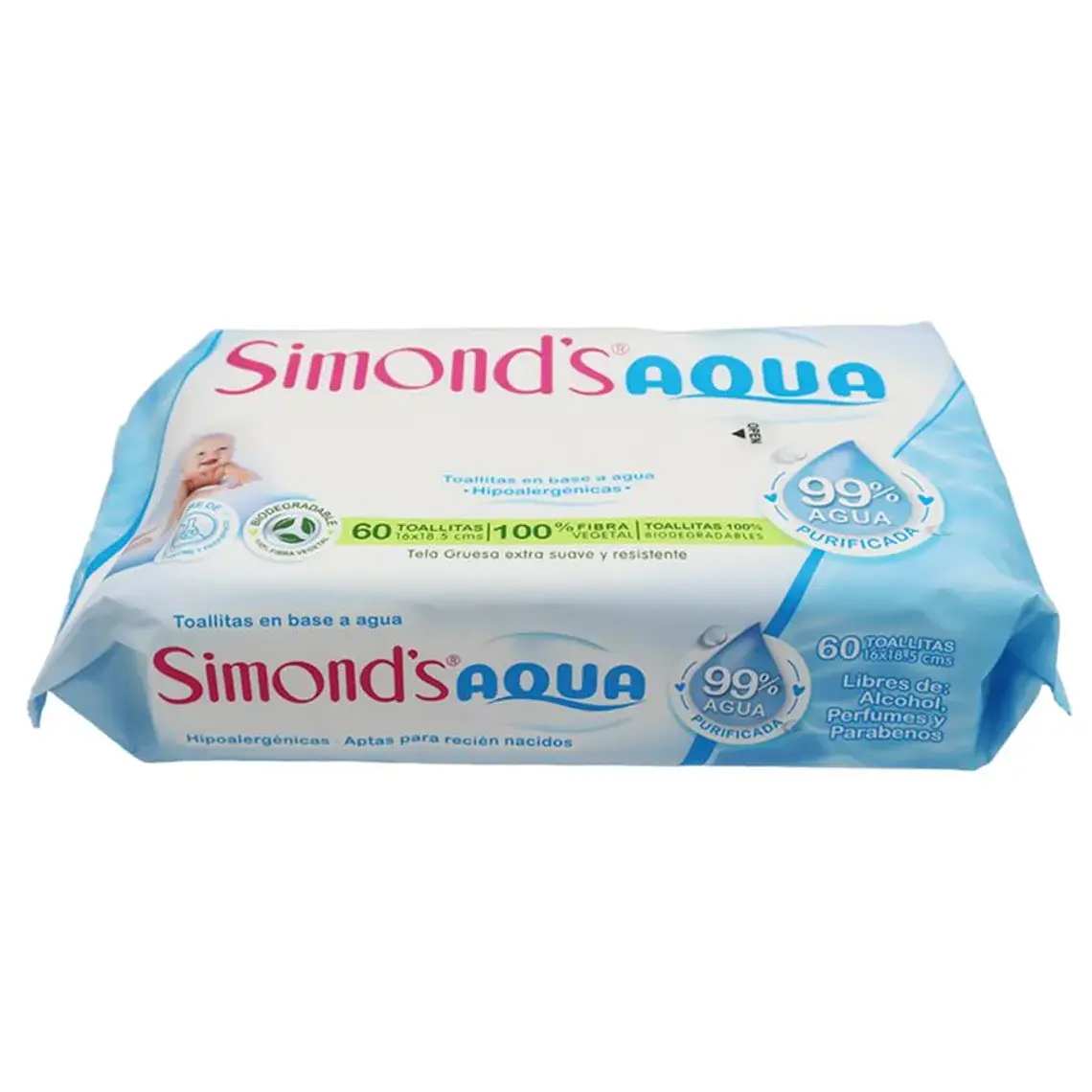 Simond’s Aqua Toallitas húmedas, 60un 1