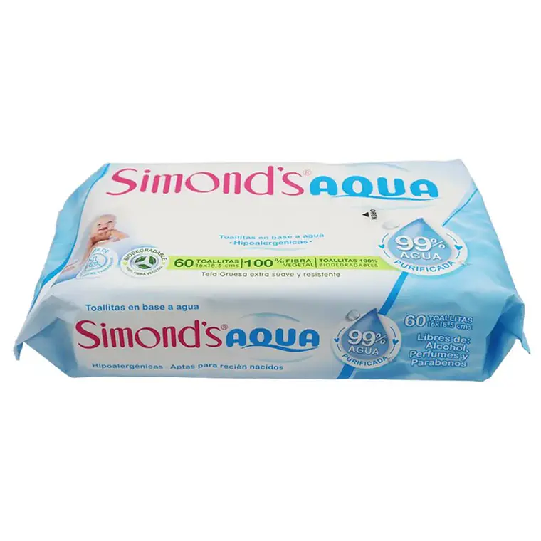 Simond’s Aqua Toallitas húmedas, 60un 1