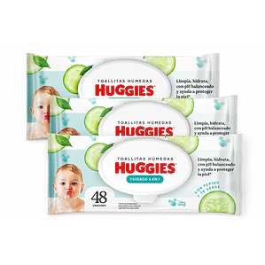 Huggies Toallitas húmedas cuidado 4en1 pack 3, 144un