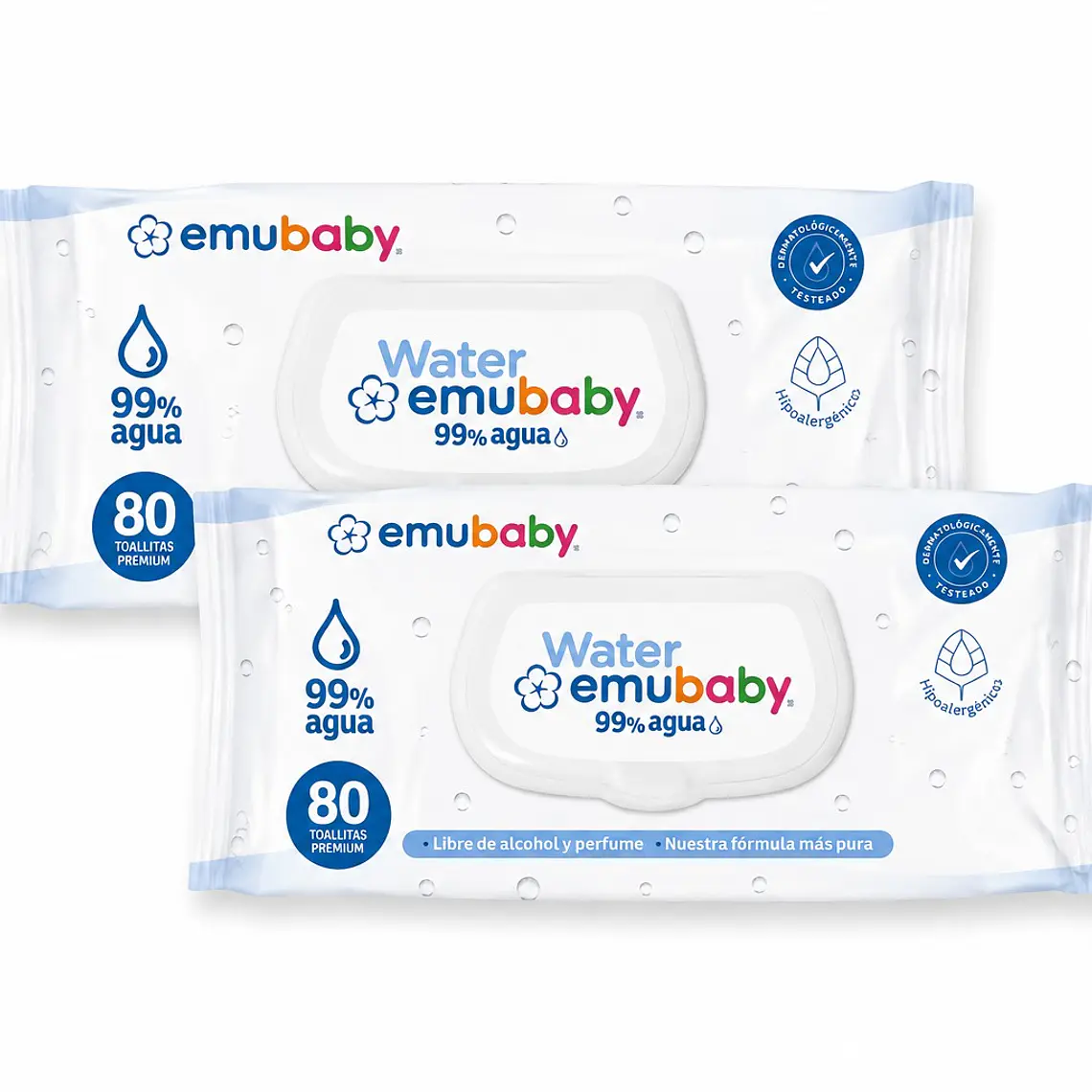 Emubaby Water Toallitas húmedas pack de 2, 1600un 1