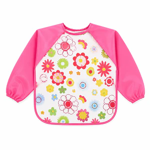 Babero impermeable con Mangas, Flores