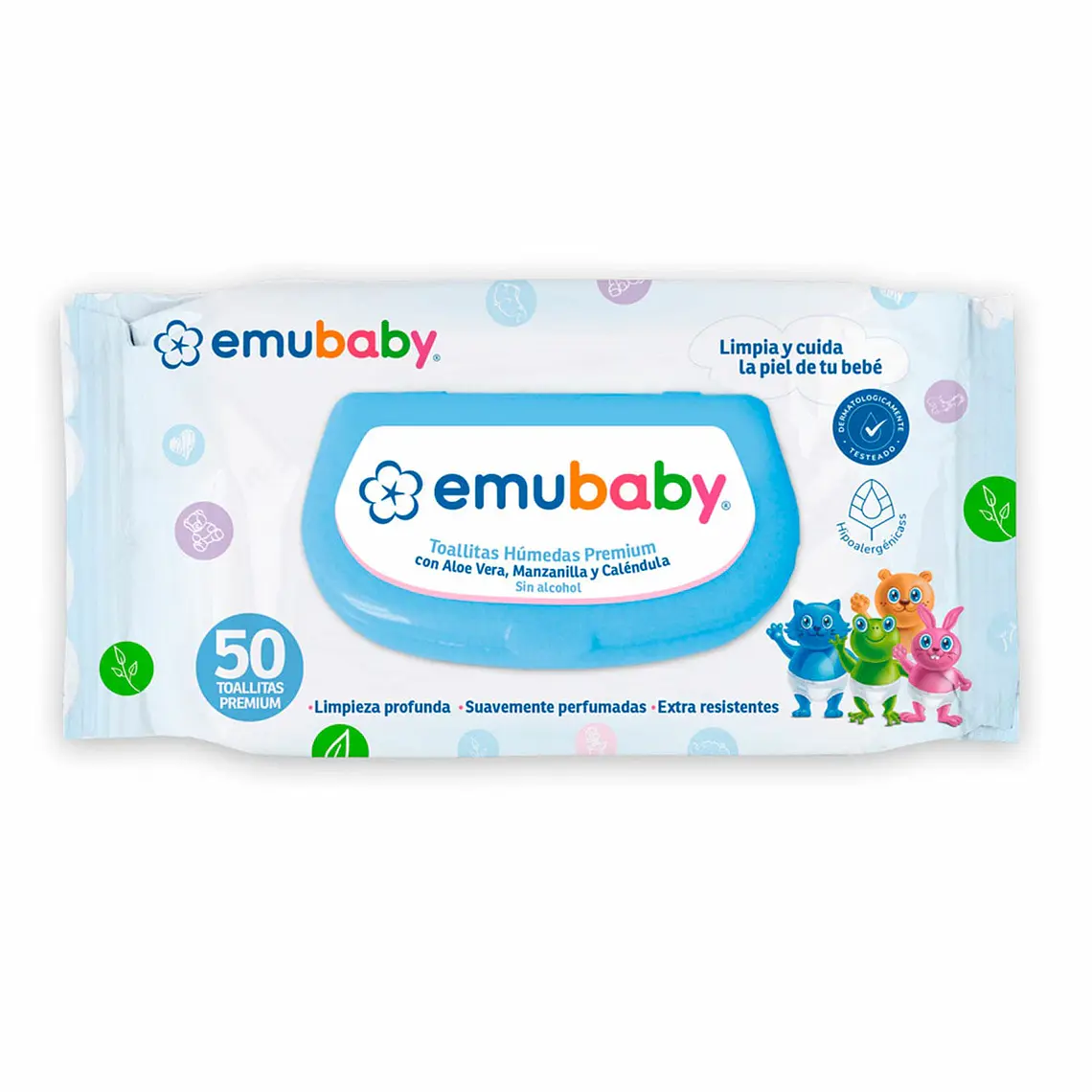 Emubaby Toallitas húmedas Premium, 50un 1