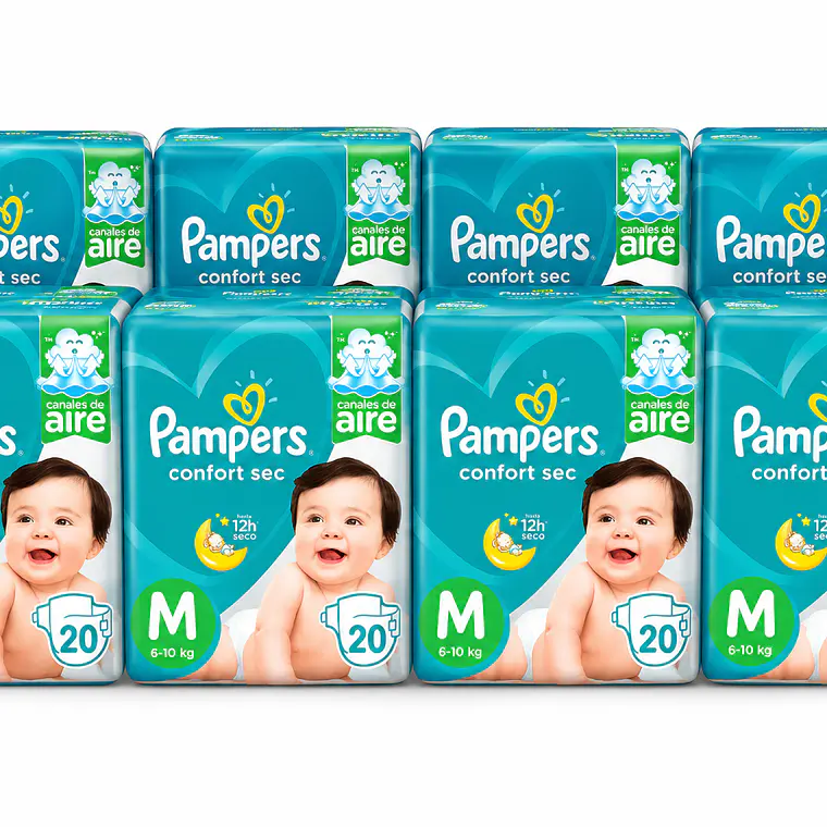 Pampers Confort sec talla M, 160un 1