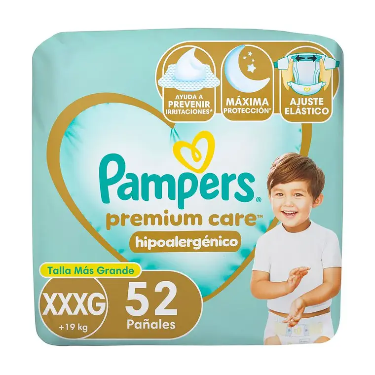 Pampers Premium care talla XXXG, 52un 1