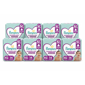 Pampers Manga Premium care talla XG, 112un