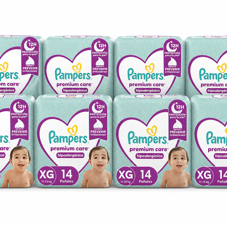 Pampers Manga Premium care talla XG, 112un 1