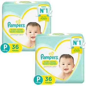 Pampers Premium care talla P pack 2, 72un
