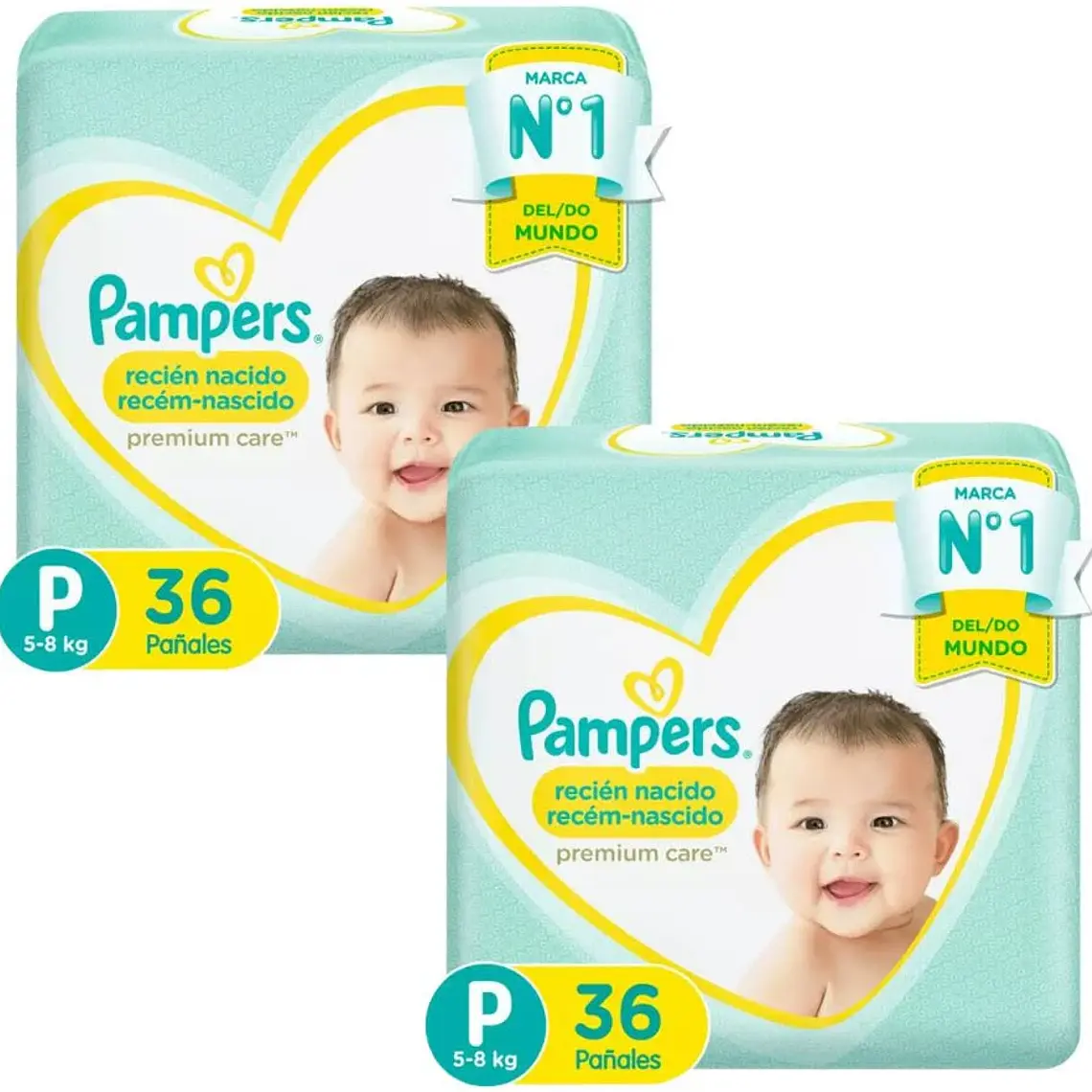 Pampers Premium care talla P pack 2, 72un 1