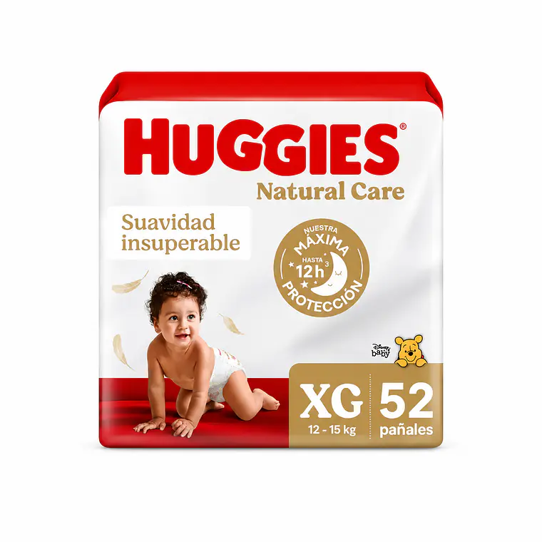 Huggies Natural care Maleta talla XG, 52un 1