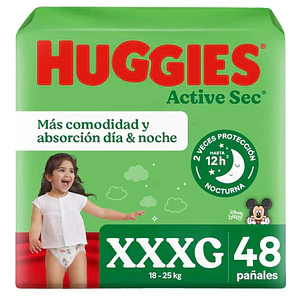 Huggies Active sec Maleta talla XXXG, 48un