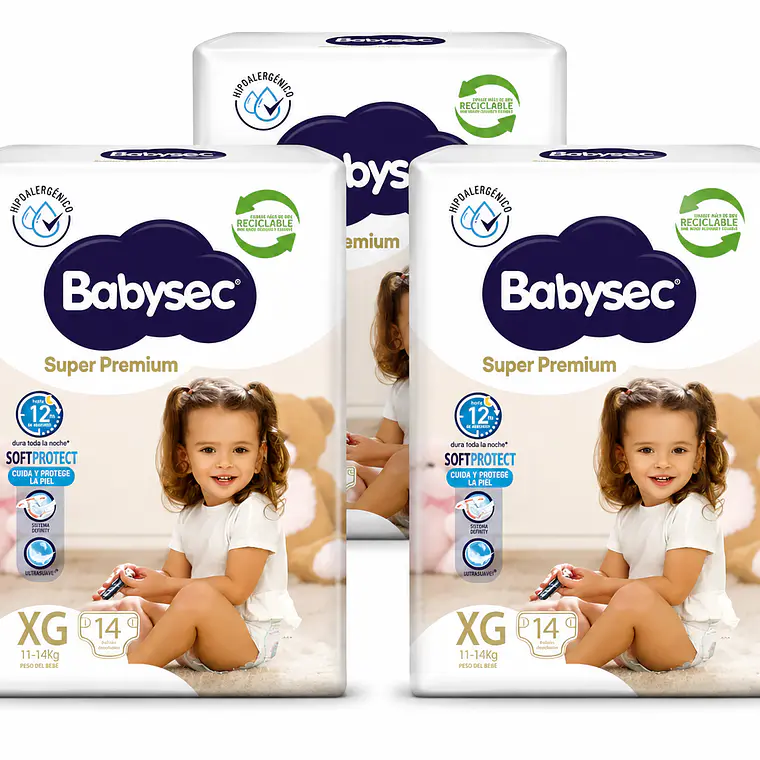 Babysec Súper premium talla XG pack de 3, 42un 1
