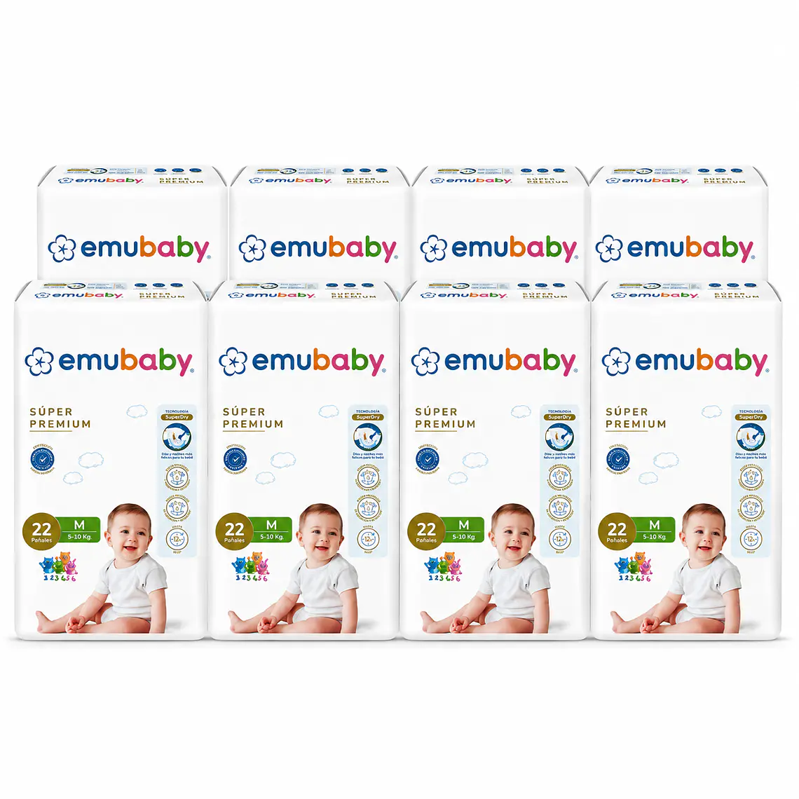 Emubaby Manga Super premium talla M, 176un 1