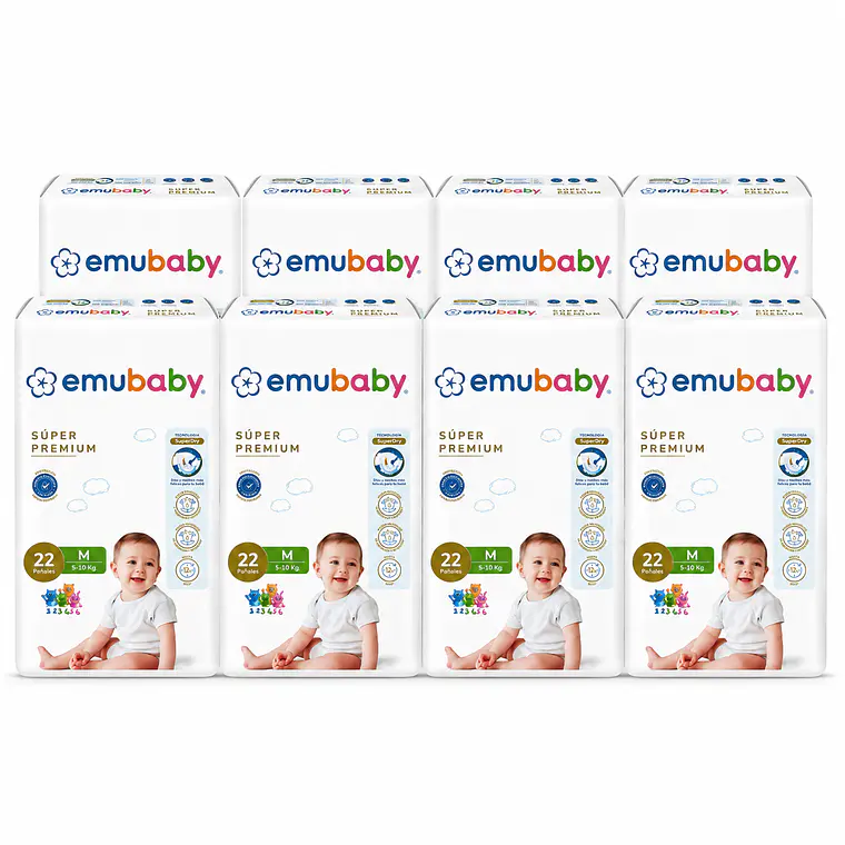 Emubaby Manga Super premium talla M, 176un 1
