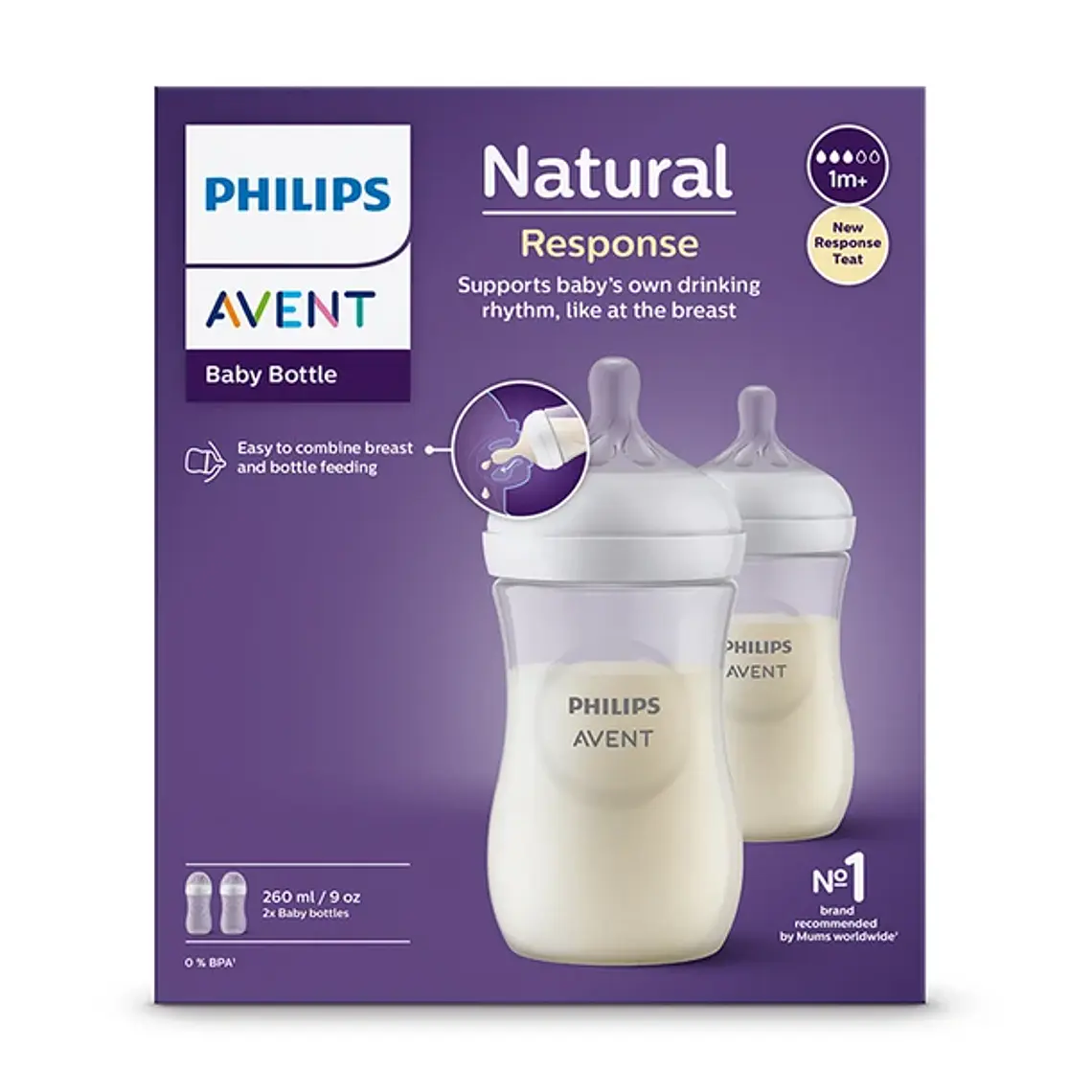 Set Mamamderas Natural response Avent 260ml 1