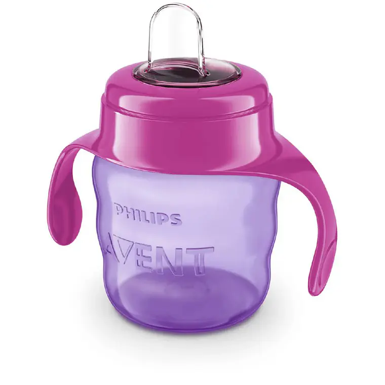 Vaso chupete antiderrame Avent Rosado 200ml 2