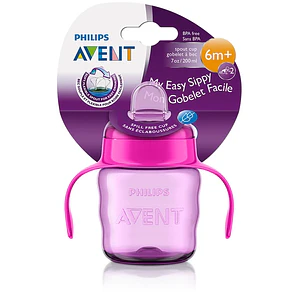 Vaso chupete antiderrame Avent Rosado 200ml