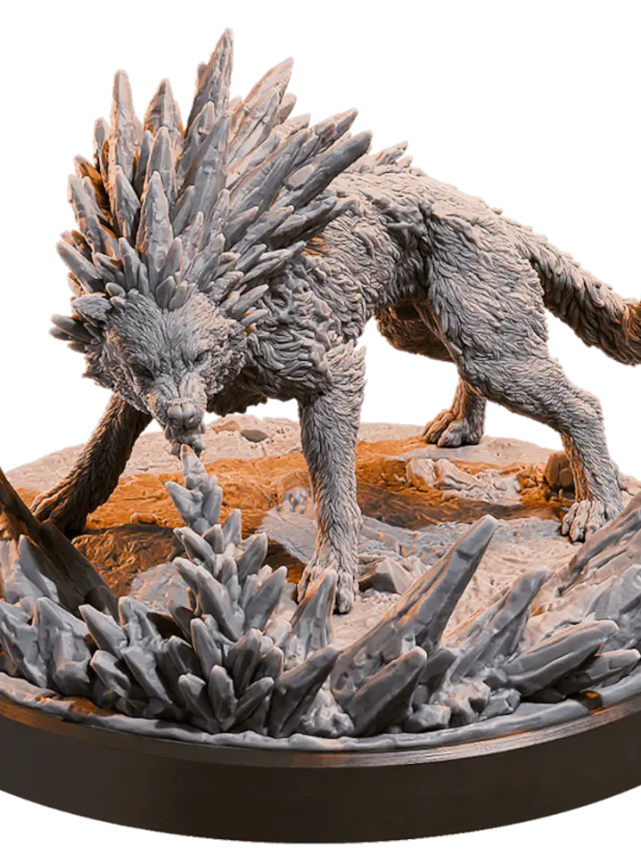 Miniatura 32 mm lobo de hielo (base 5 cm diámetro) 1