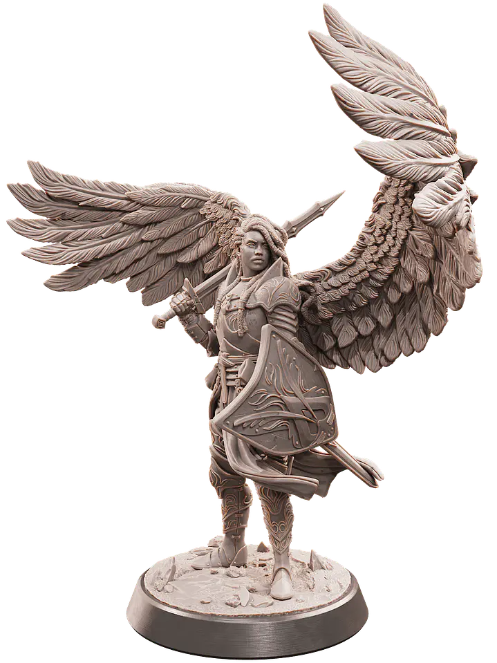 Miniatura 32 mm ángel guerrera 1
