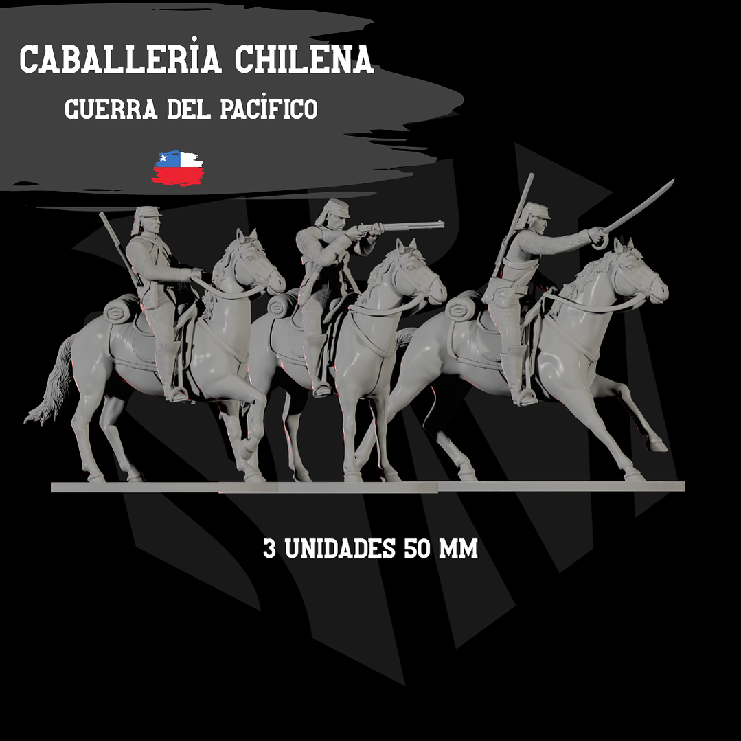 Caballería chilena Guerra del Pacífico 3 unidades 1