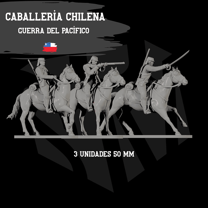 Caballería chilena Guerra del Pacífico 3 unidades 1