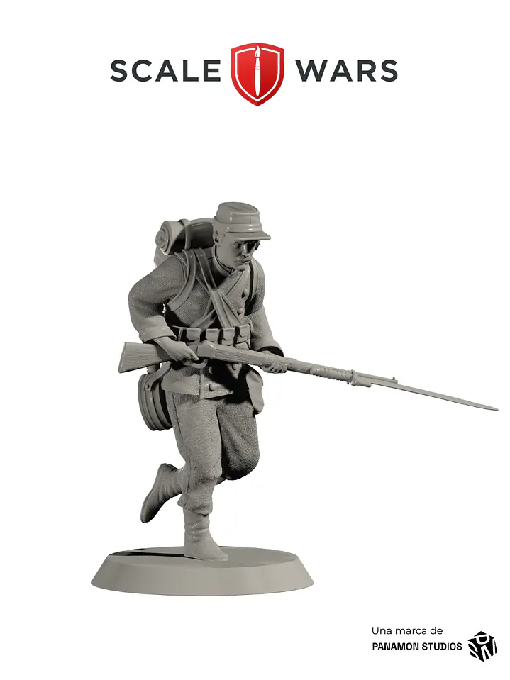 Infantería chilena trotando 50mm 1